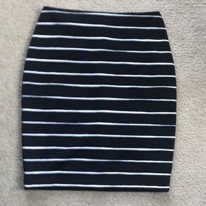 Banana Republic Black and White Striped Skirt